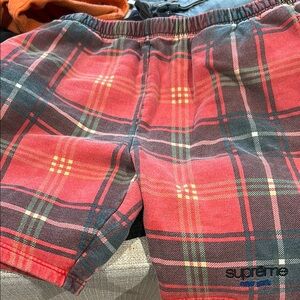 Supreme Tartan Red and Black Shorts